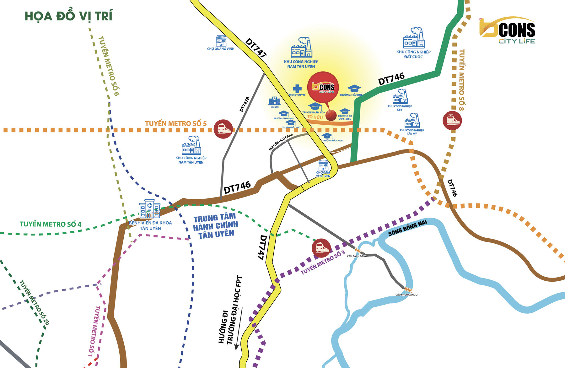 Vị trí liên kết vùng Bcons City Life
